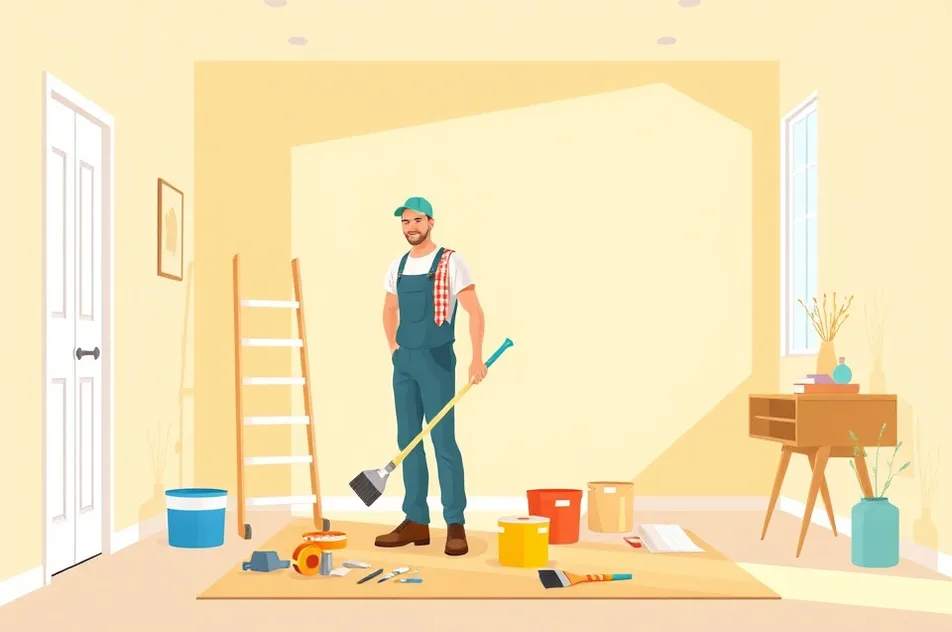 Intérieur rénové après travaux de peinture à Laxou