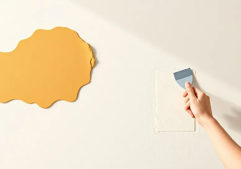 Application d'un enduit décoratif à la lisseuse sur un mur